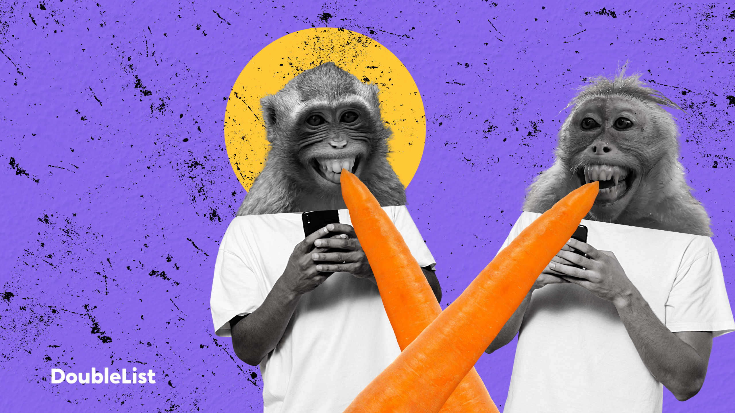 Two monkeys holding carrots representing the best hookup apps, potential hookup partners and other hookup sites.