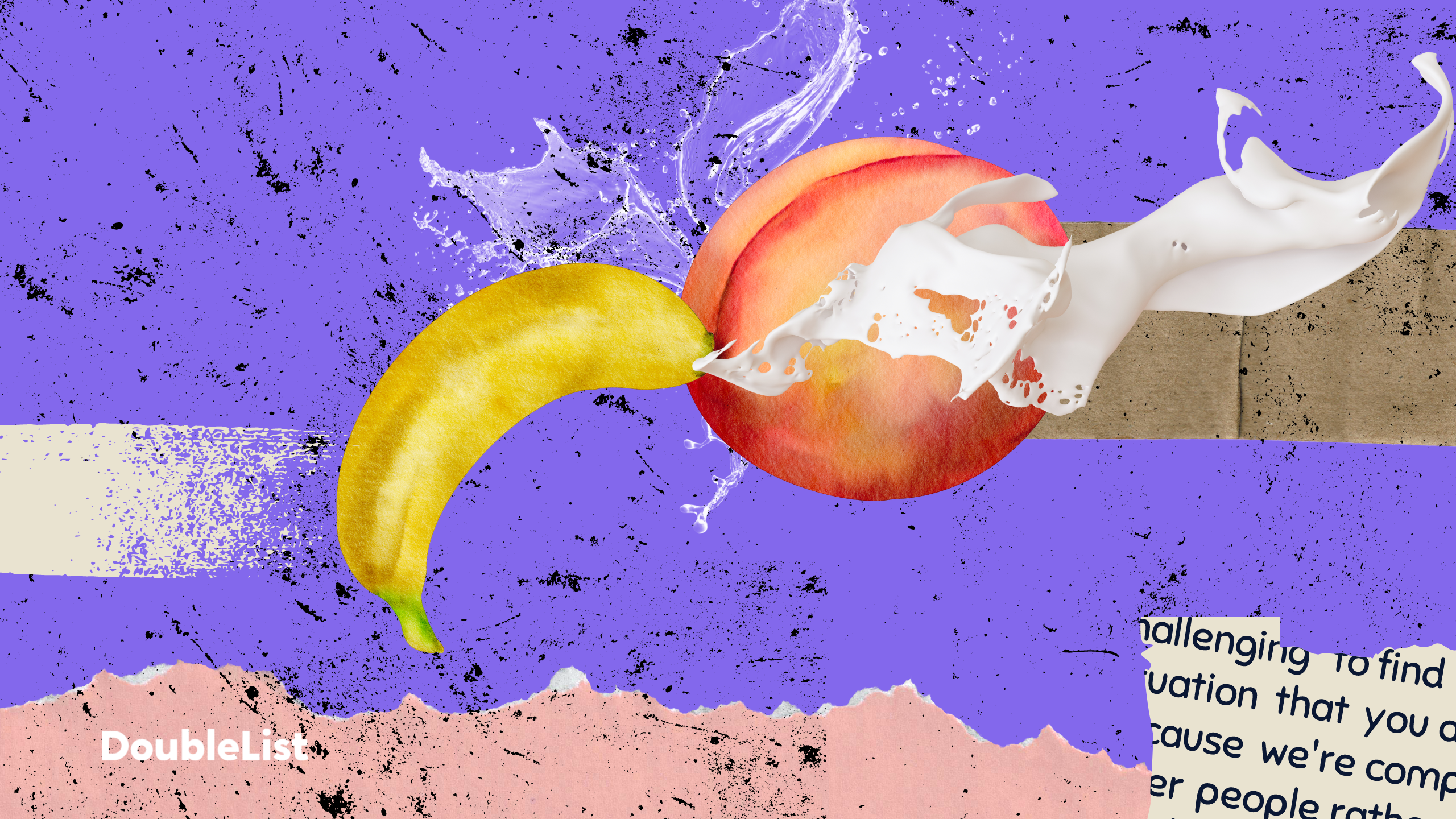 A banana next to a peach representing casual hookups and hookup sites and apps.
